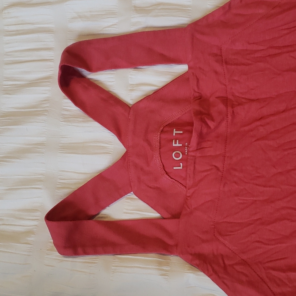 LOFT Pink Racerback Tank Top - Picture 2 of 3